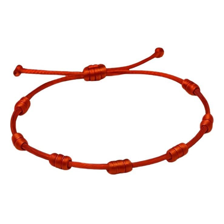Pulseira dos 7 nós | Kabbalah | fio de cetim vermelho