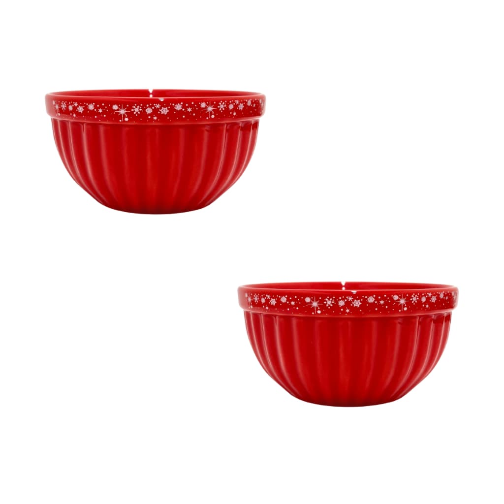 Kit 2 Tigelas Itália Natal Cerâmica 480ml Feliz Natal Bowl Cumbuca Sopas Caldos Sobremesas