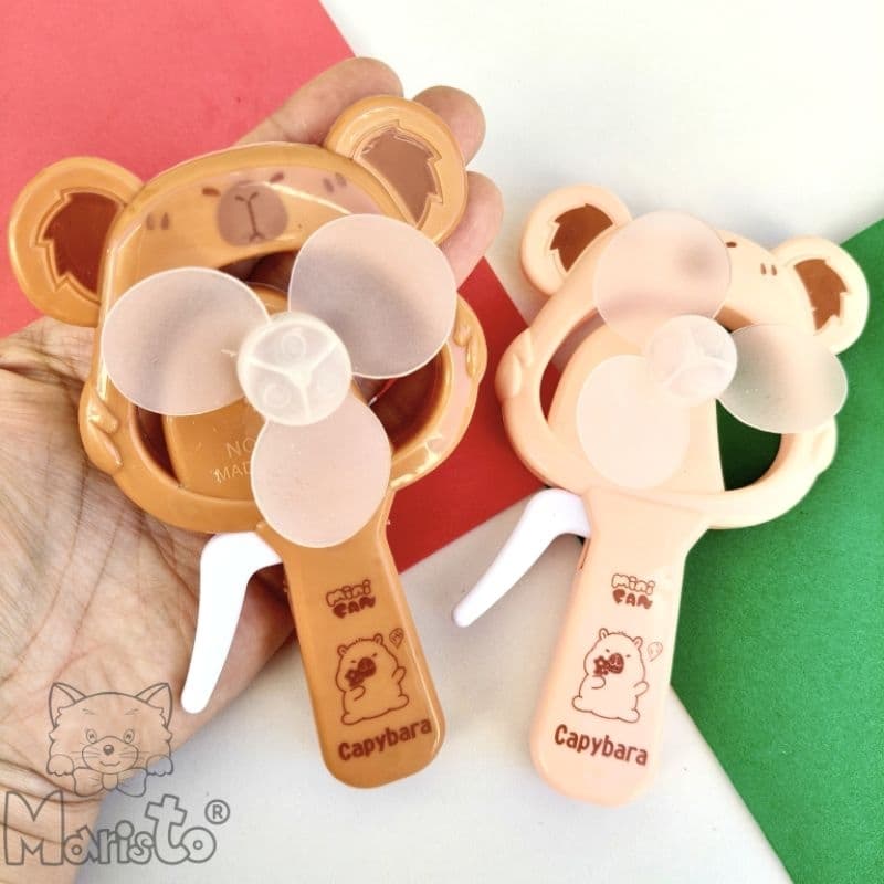 Kit 2 Mini Brinquedos Ventilador de Apertar Capivara
