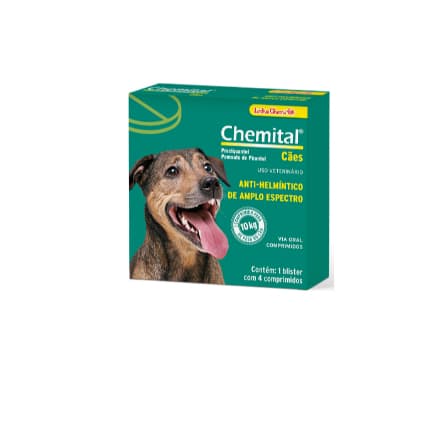 Vermífugo Chemital para Cães adultos 4 Comprimidos