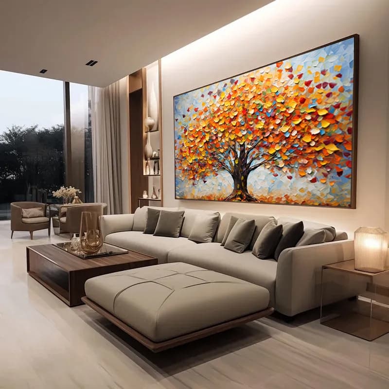 Quadro Decorativo Canvas Arvore da Vida Colorido Casa Parede Moldura