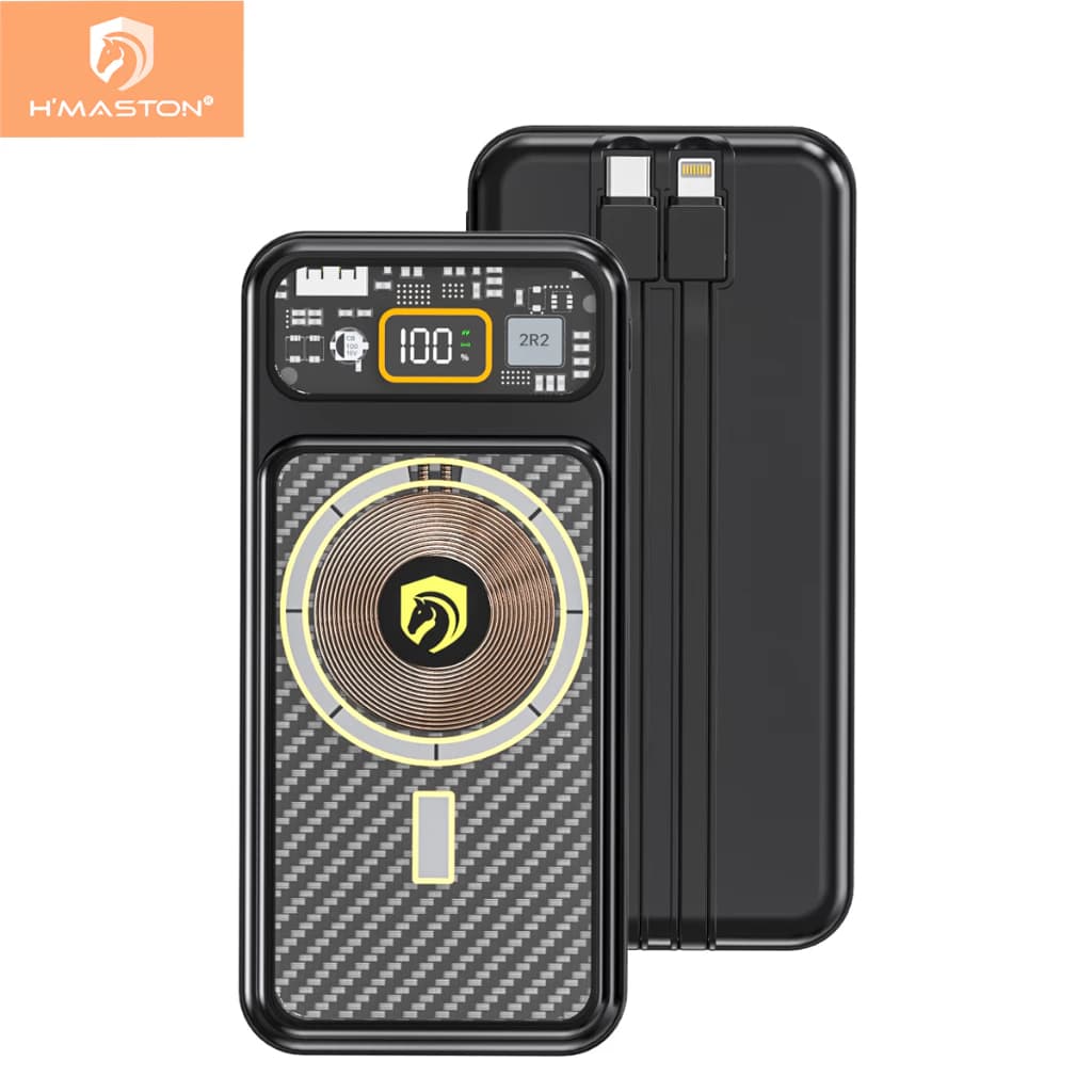 H'maston YD46 Carregador Bateria Portátil Powerbank 20000 Mah 22.5W Carregador Magnetico Indução