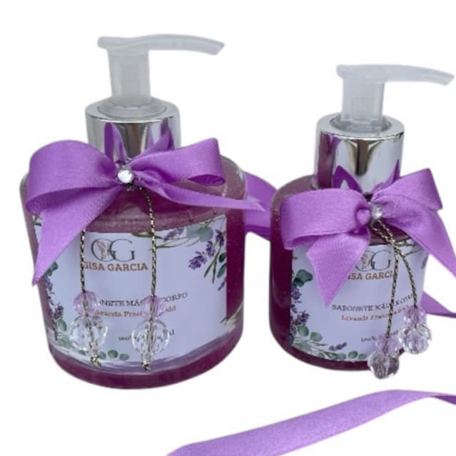 Sabonete Liquido para maos e corpo  artesanal Hidratante  com gliter Relaxante Lavanda com Cha branco 150 ml ou 250 ml