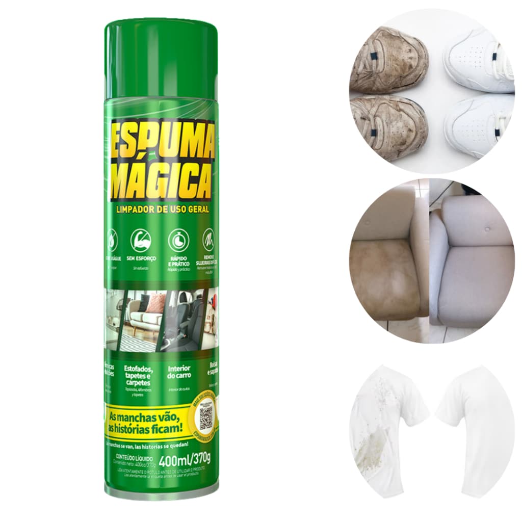 Espuma Mágica Limpador Multiuso a seco Limpa Estofados Tenis Fogão Box Airfryer