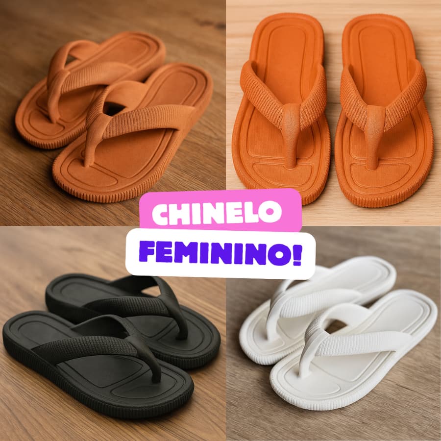 Kit 3 Chinelos Femininos Casuais Confortáveis Leves Estilosos Moda Verão Passeio
