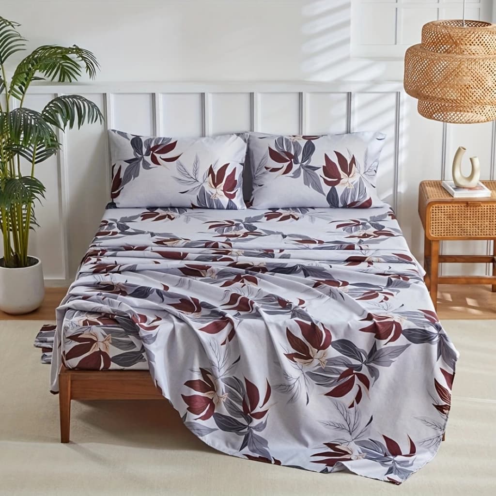 Kit 10 Lençol Casal 4 Peças Com Elástico Jogo Roupa de Cama Casal Padrão Estampado