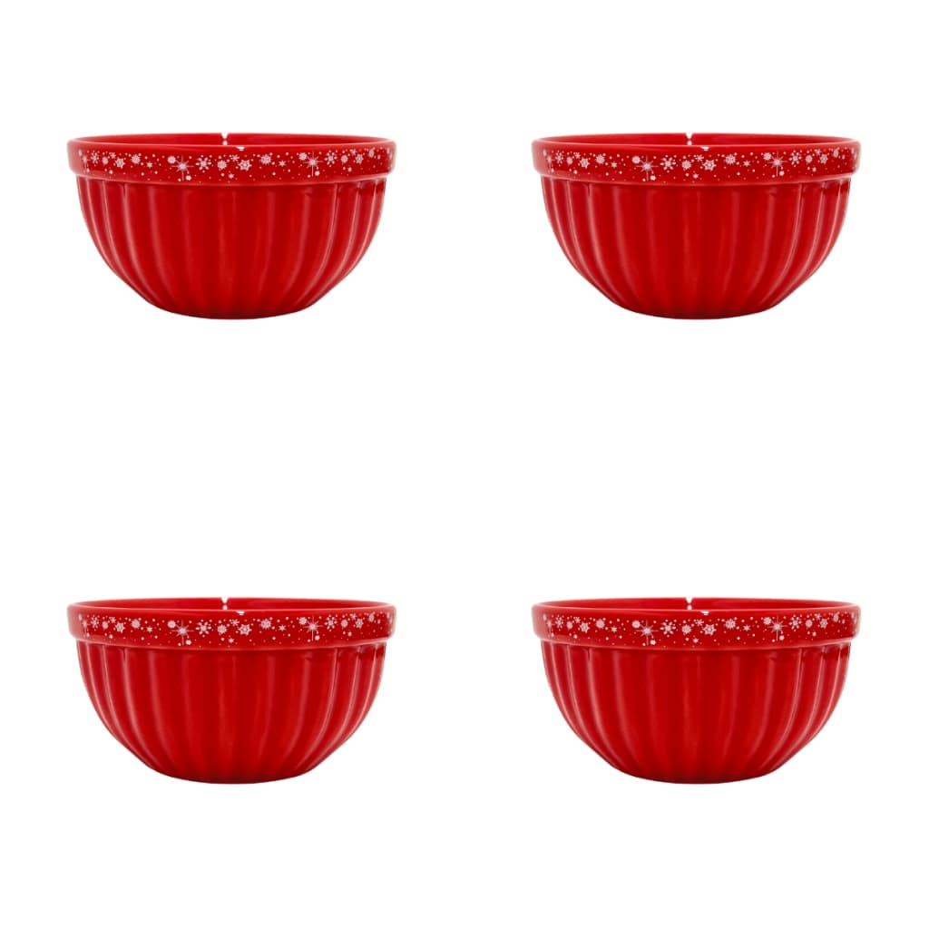 Kit 4 Tigelas Itália Natal Cerâmica 480ml Feliz Natal Bowl Cumbuca Sopas Caldos Sobremesas