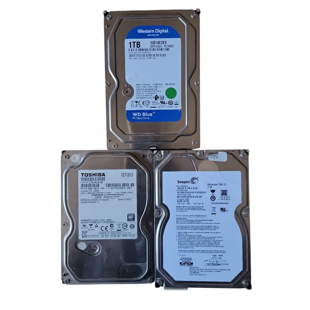 Disco Rígido HD 1TB Seagate Toshiba Western 3.5" SATAIII 7200rpm