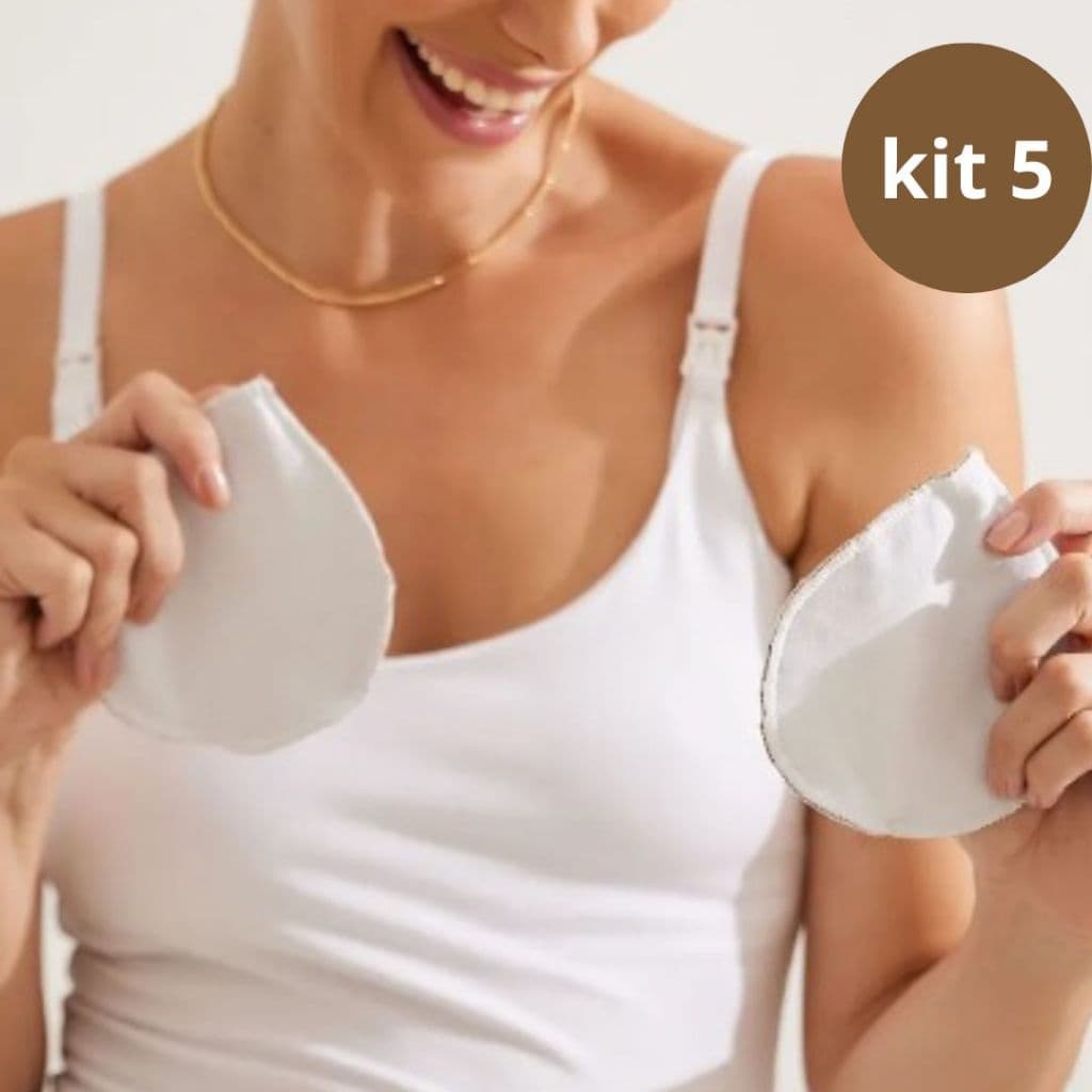10 Absorventes Confortáveis de Seios Pós Parto - Respirável e Reutilizáveis