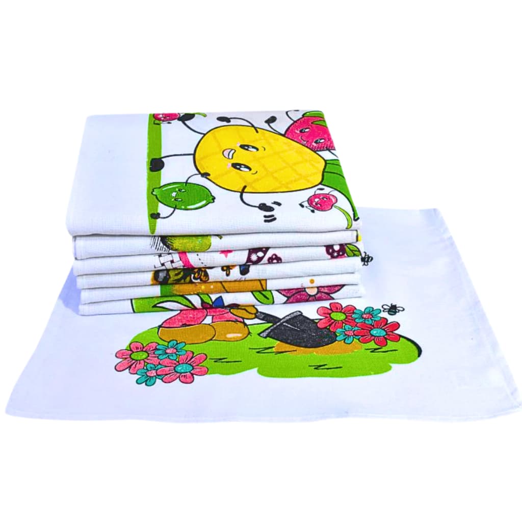 Pano de Prato com Estampa Extra 48x75 - 12 Unidades 100% Algodão 12 tramas bem fechado 236g/m2