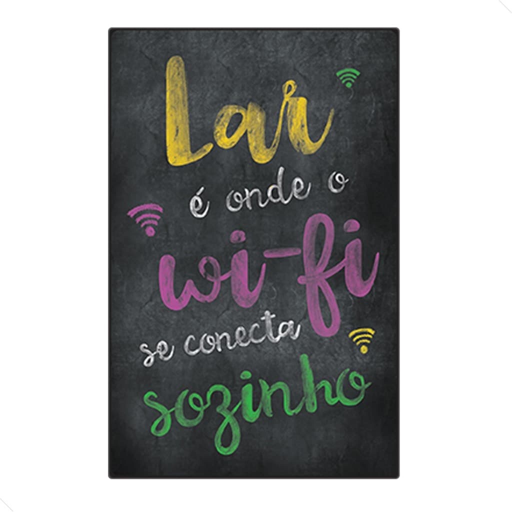 Quadro Placa Decorativa Grande Frase Lar Wi-Fi Decoração Enfeite Casa Sala Quarto Cozinha
