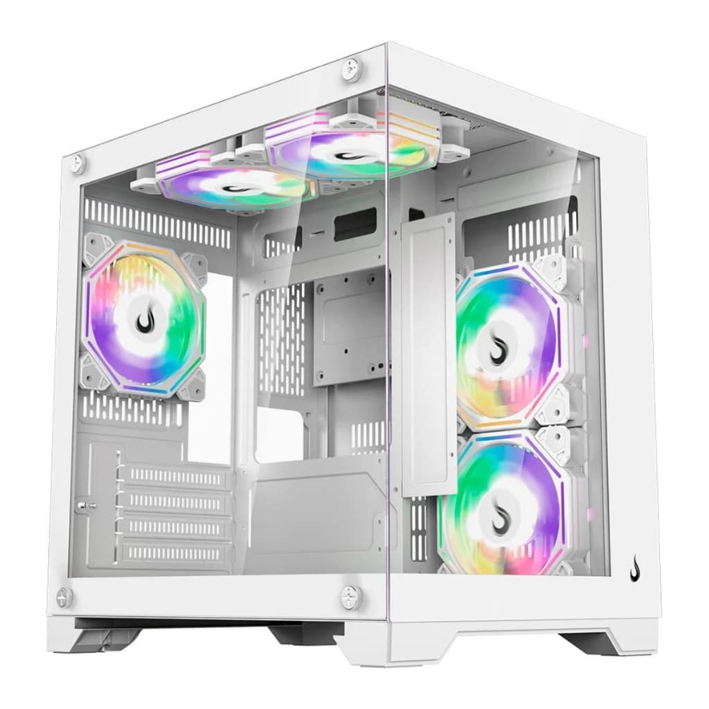 Gabinete PC Gamer Aquario | Rise Mode | Glass M Mini White | Branco S/fan Compacto | M-ATX