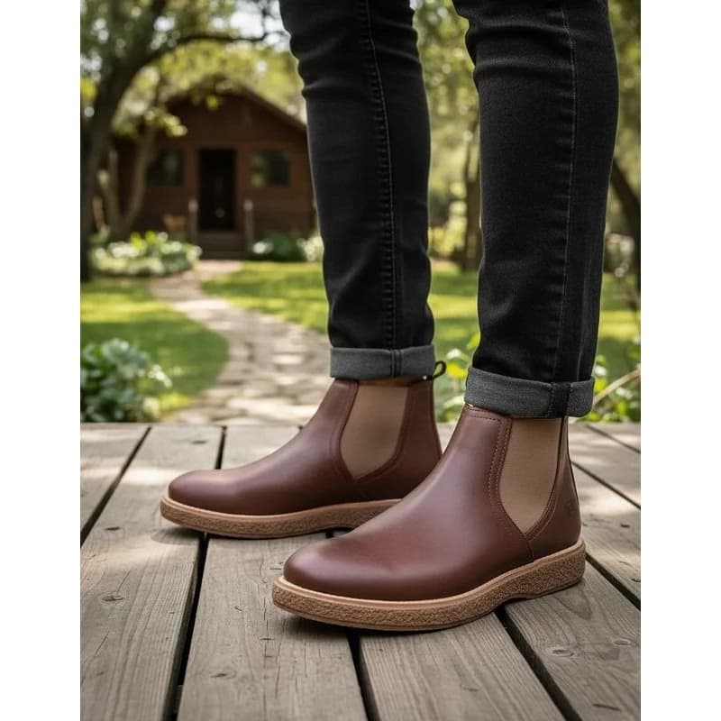 Butina Masculina Couro Legitimo Solado Exclusivo De Borracha – Estilo Conforto