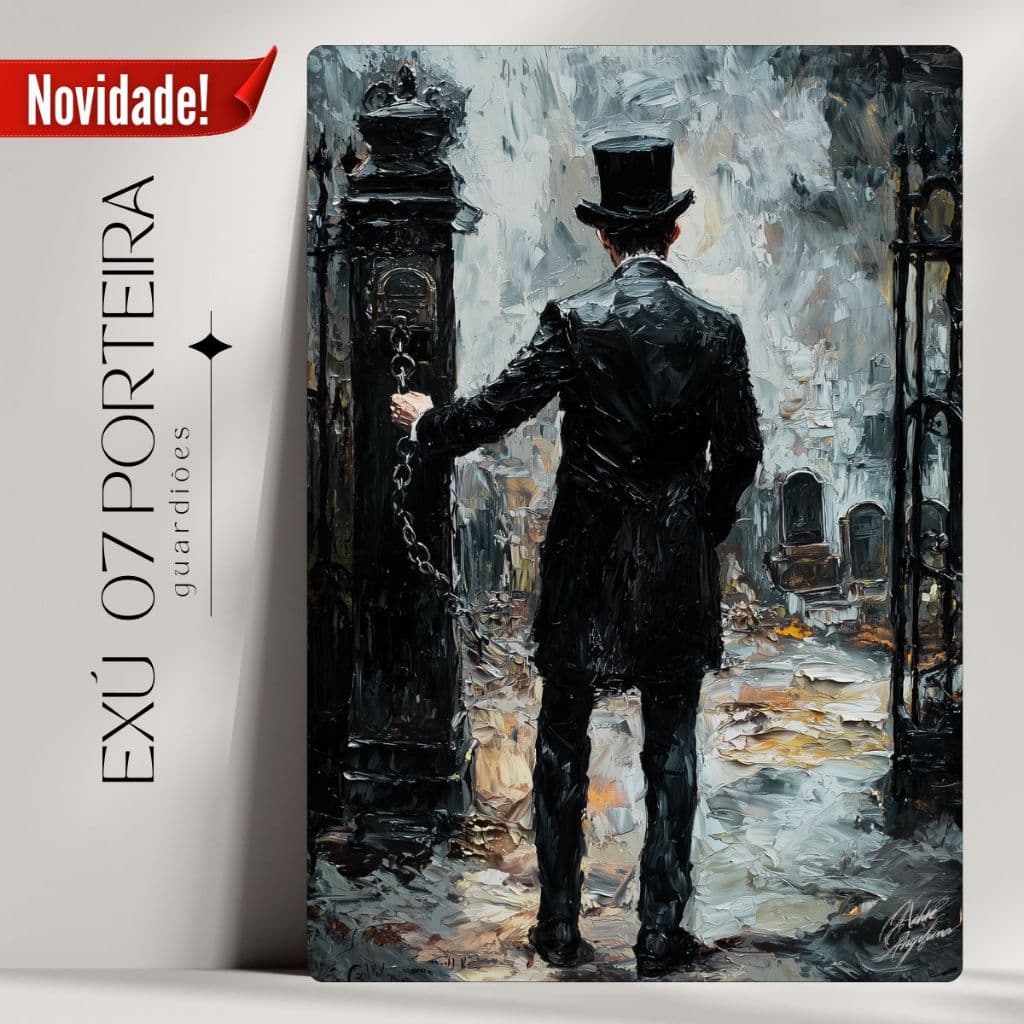 Quadro Decorativo Exú 07 Porteira - Já com Fita Adesiva - Envio Imediato.