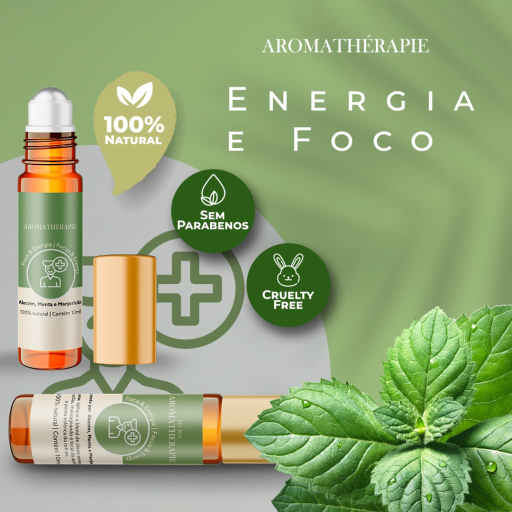 Aromaterapia Energia/Foco/Concentração Natural Blend Óleos Essenciais Aromathérapie