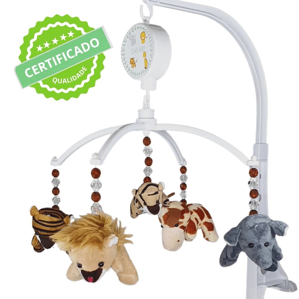 Mobile para Berço Musical e Giratório para Bebês Safari Animais da Floresta