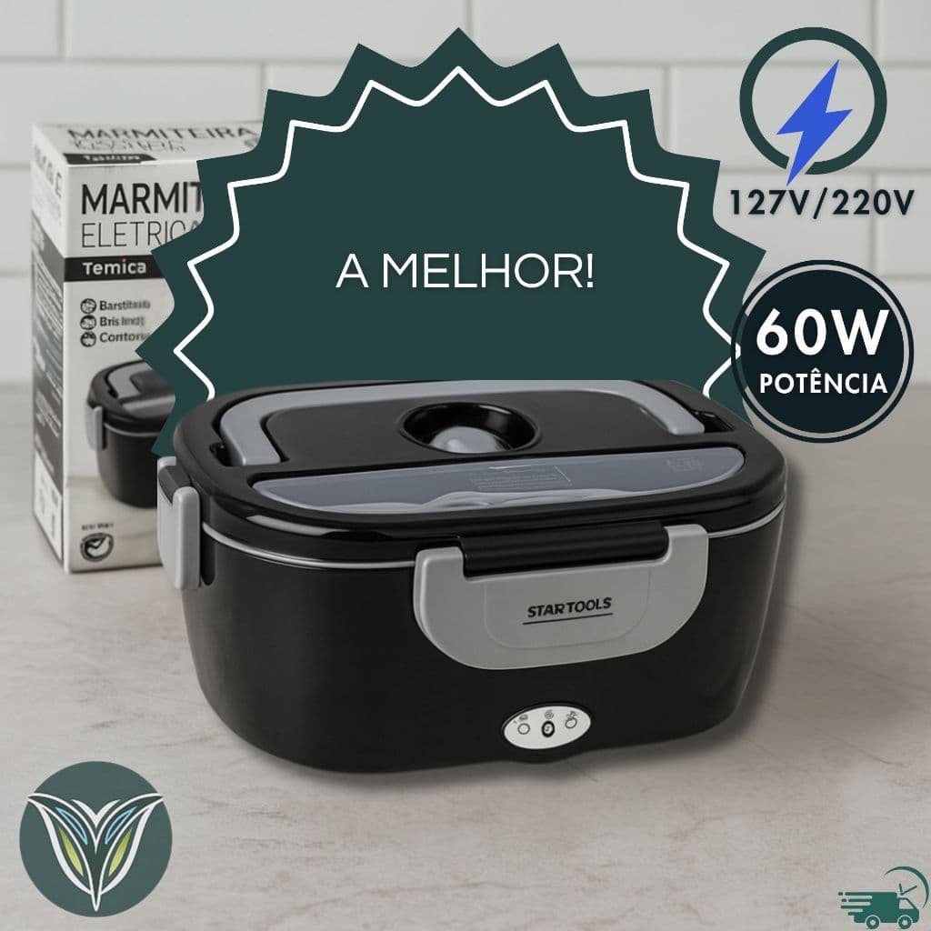 Marmita Elétrica Térmica Bivolt Portátil Bivolt 110/220V Marmiteira Eletrica Esquenta Comida Aquece Alimento Tomada