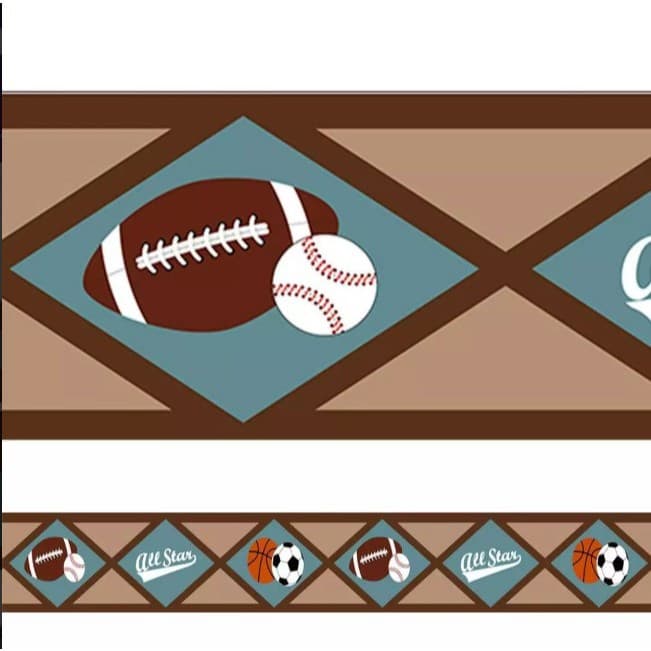 Faixas Decorativas - Tema Esportes - Bola de futebol americano - Beisebol - Basquete - Disponível em