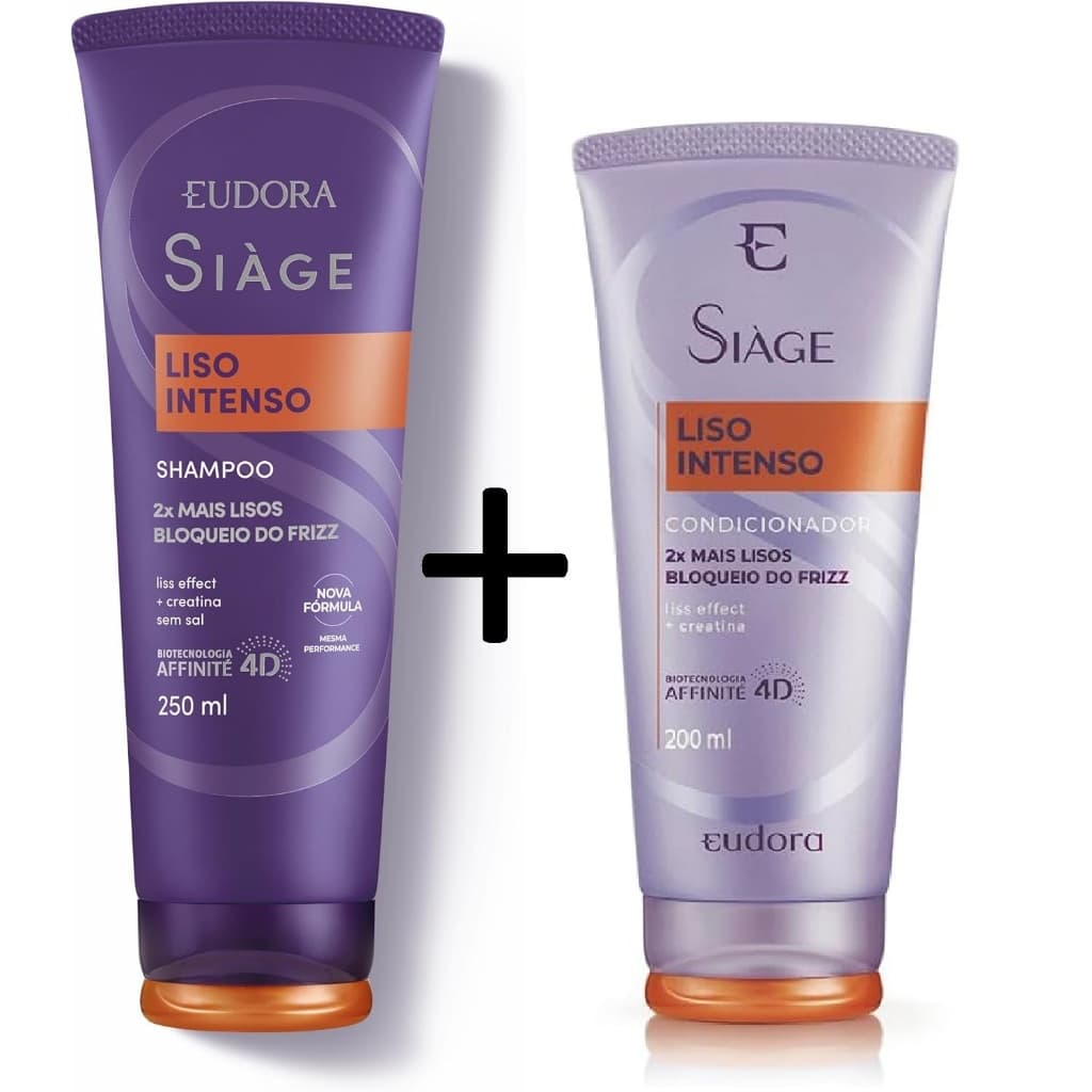 Shampoo 250ml e Condicionador 200ml Siàge Liso Intenso Eudora VAL -02/2028