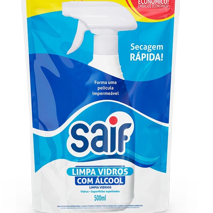Limpa Vidros Sache 500ml,casa,espelhos e carros com álcool