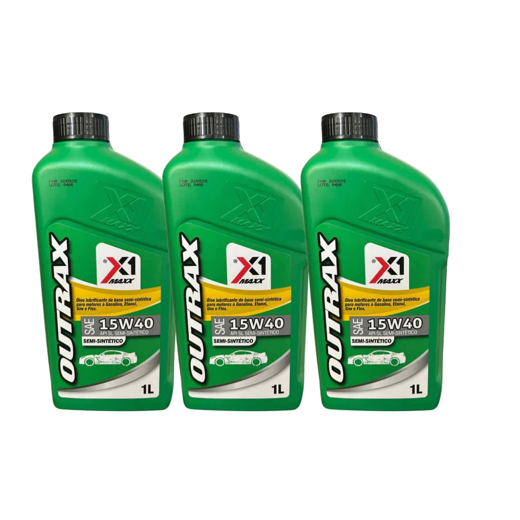 KIT 3 LITROS OLEO 15W40 SEMISSINTETICO PARA MOTOR ÓLEO PARA CARROS VEICULOS GAS GASOLINA ALCOOL FLEX