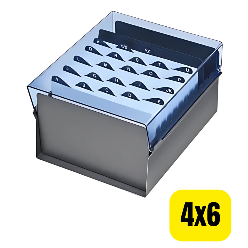 Fichários Para Fichas Padronizadas Acrimet 4X6 Azul Clear C/ Índice A-Z TAMANHO: 24x13x18cm 922 Envio Imediato