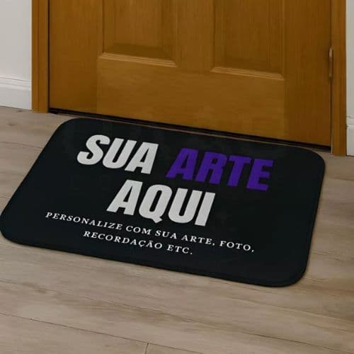 Tapete Porta de Entrada  40x60 e 70x30 com Sua Arte Personalizada Antiderrapante
