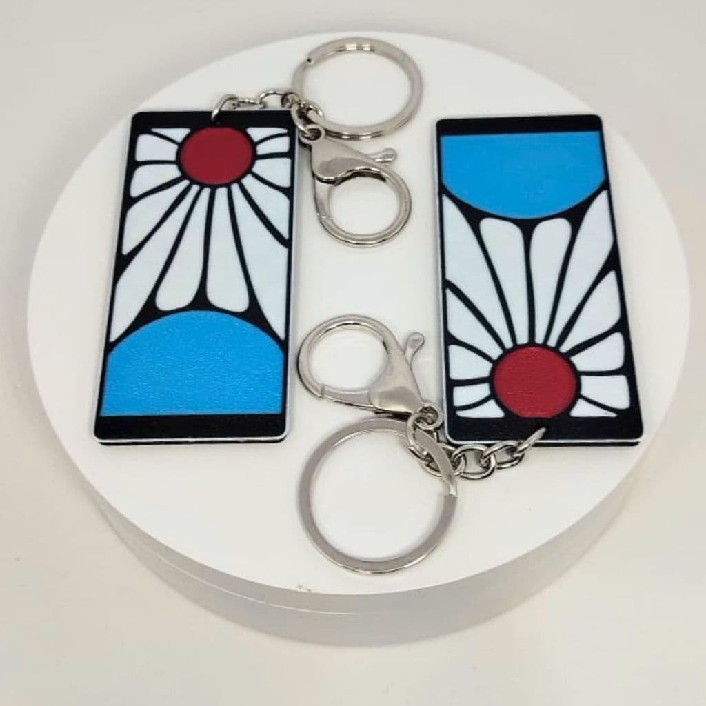 Par De Chaveiro Brinco Tanjiro Demon Slayer Kimetsu No Yaiba Branco/preto/azul/vermelho
