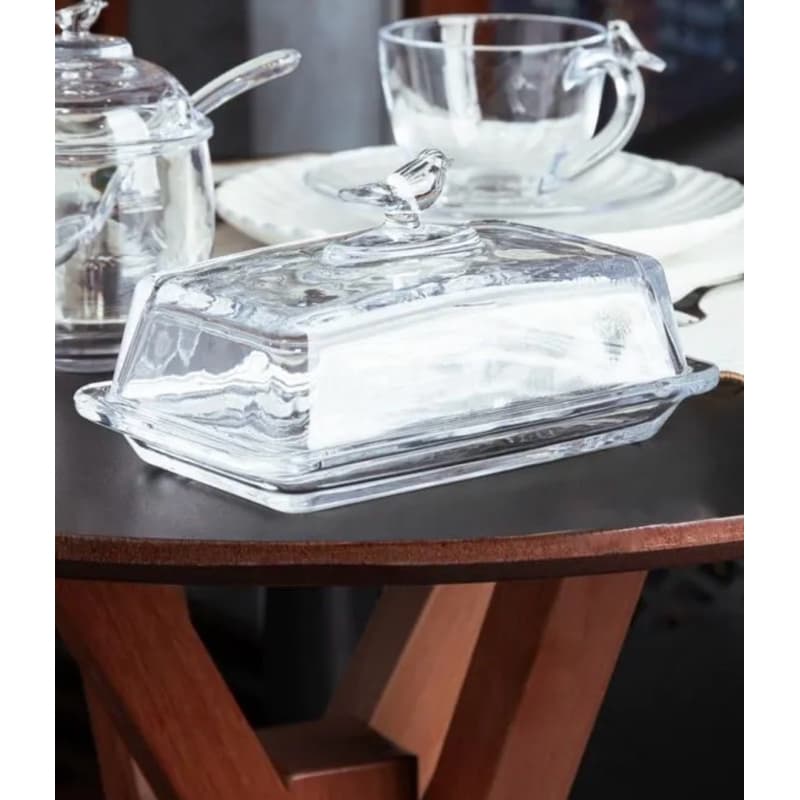 Manteigueira Retangular com Tampa Bird 18cm x 10cm x 9cm Cristal - Wolff