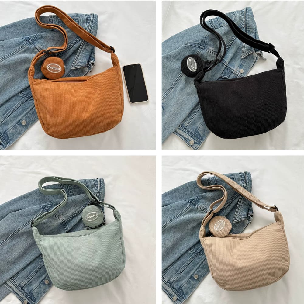 Bolsa Feminina de Veludo Transversal Pequena Carteiro – Moderna e Charmosa