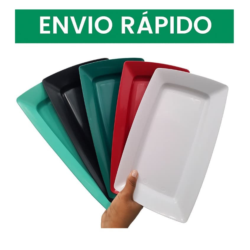 Kit 10 Bandejas Petisqueiras Plástico NÃO TRINCA - RESISTENTE Lanches Porções Espetinho Bar Pasteis