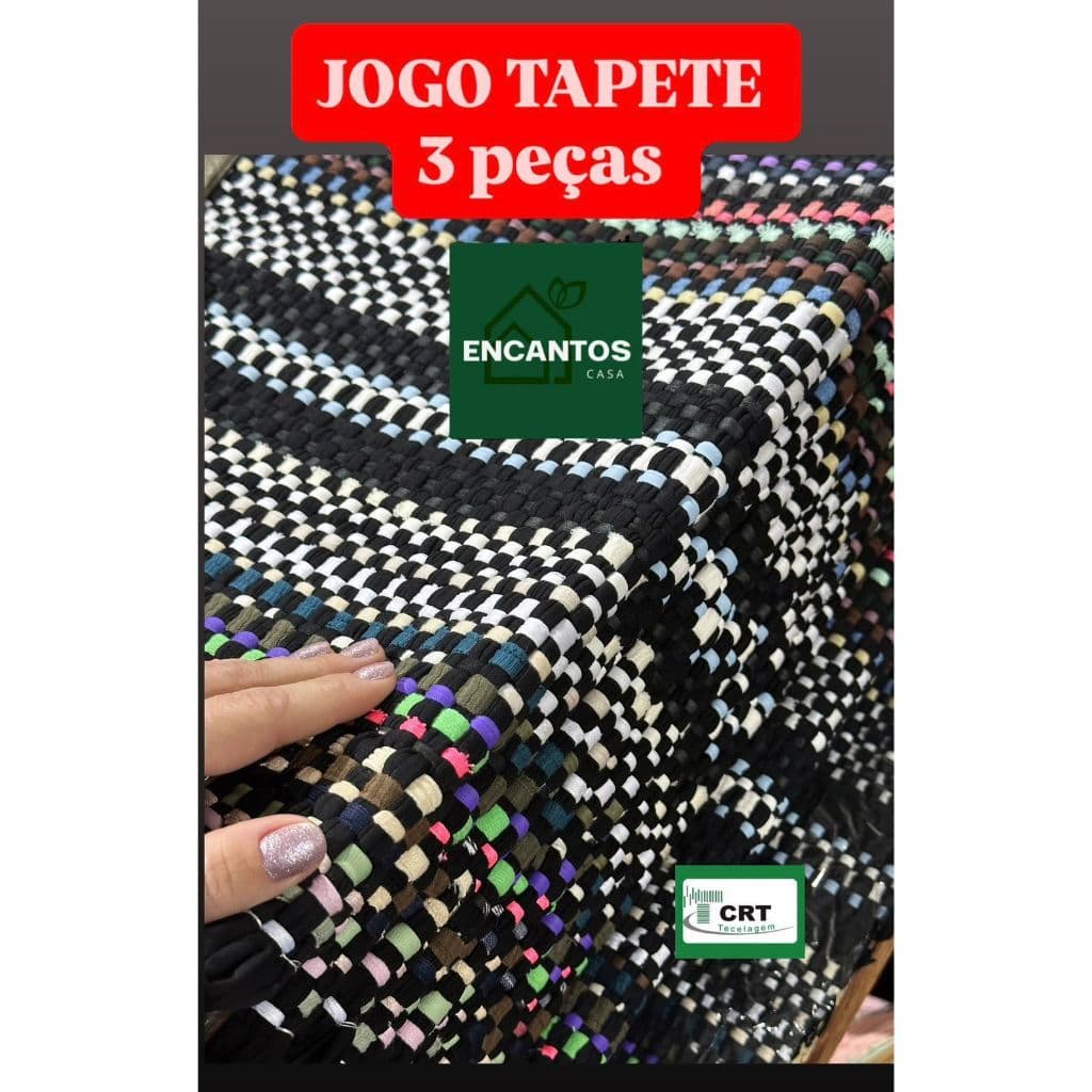 Tapete 3 Peças com Passadeira Jogo Tapete Malha – Para Banheiro, Cozinha, Sala ou Lavanderia