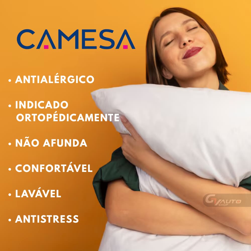 Travesseiro Antialérgico Camesa Não Afunda Super Confortável