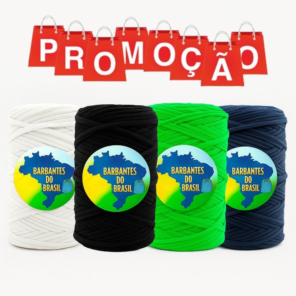 Fio de Malha Brasil - 500g - Cores Variadas Crochê Residual Bolsa Tapete Lycra Elastano Algodão