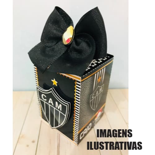 Kit Caixinhas Para Festa Atlético Mineiro Galo Papelaria Personalizada Caixa DESMONTADO