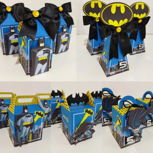 Kit Caixinha Para Festa Batman Papelaria Personalizada Caixa DESMONTADO