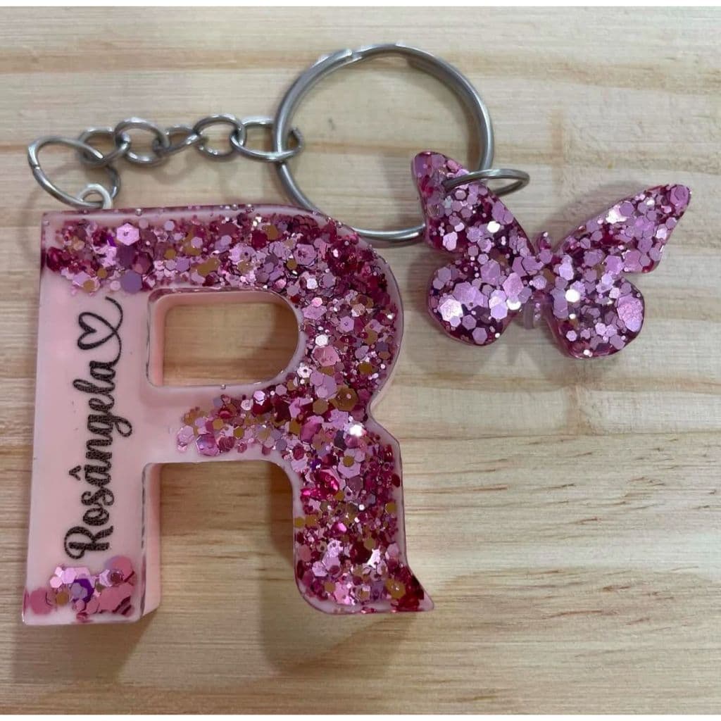 Chaveiro Personalizado em Resina com Inicial ✨ Presente Criativo | Frete Grátis