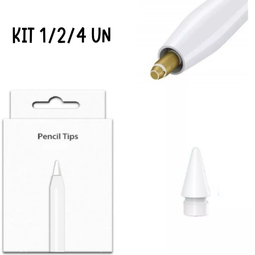 Ponta Refil Compatível com Apple Pencil 1ª e 2ª Geração - 1, 2 ou 4 Unidades