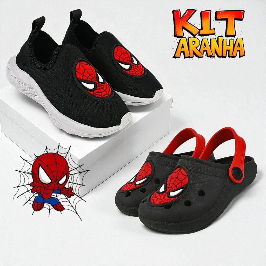 Kit 2 Pares, Tênis Infantil Menino Sandália Babuche Papete Leve Macio Confortável