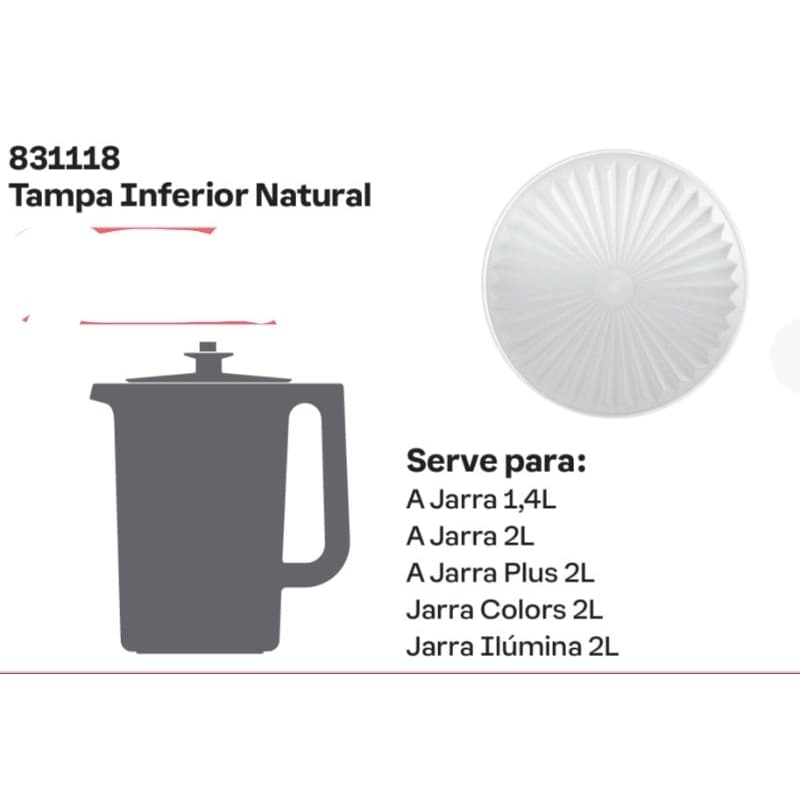 Tampa Inferior de Jarra de 1.4 e 2 litros Tupperware