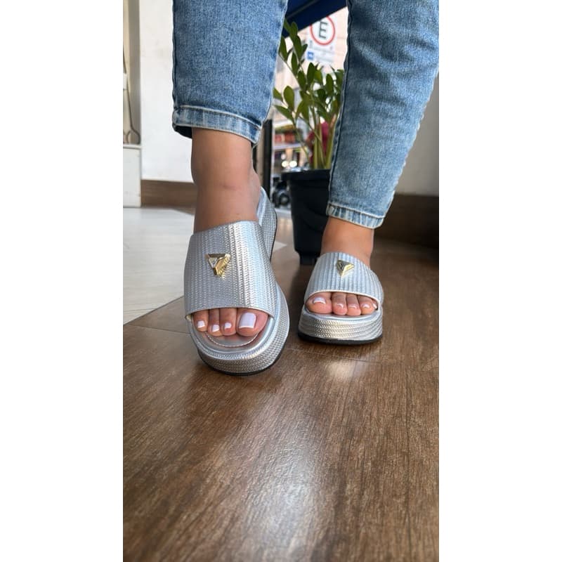 Sandália Feminina Tamanco Flat Confortável Moda Confortável Piramidê jessica