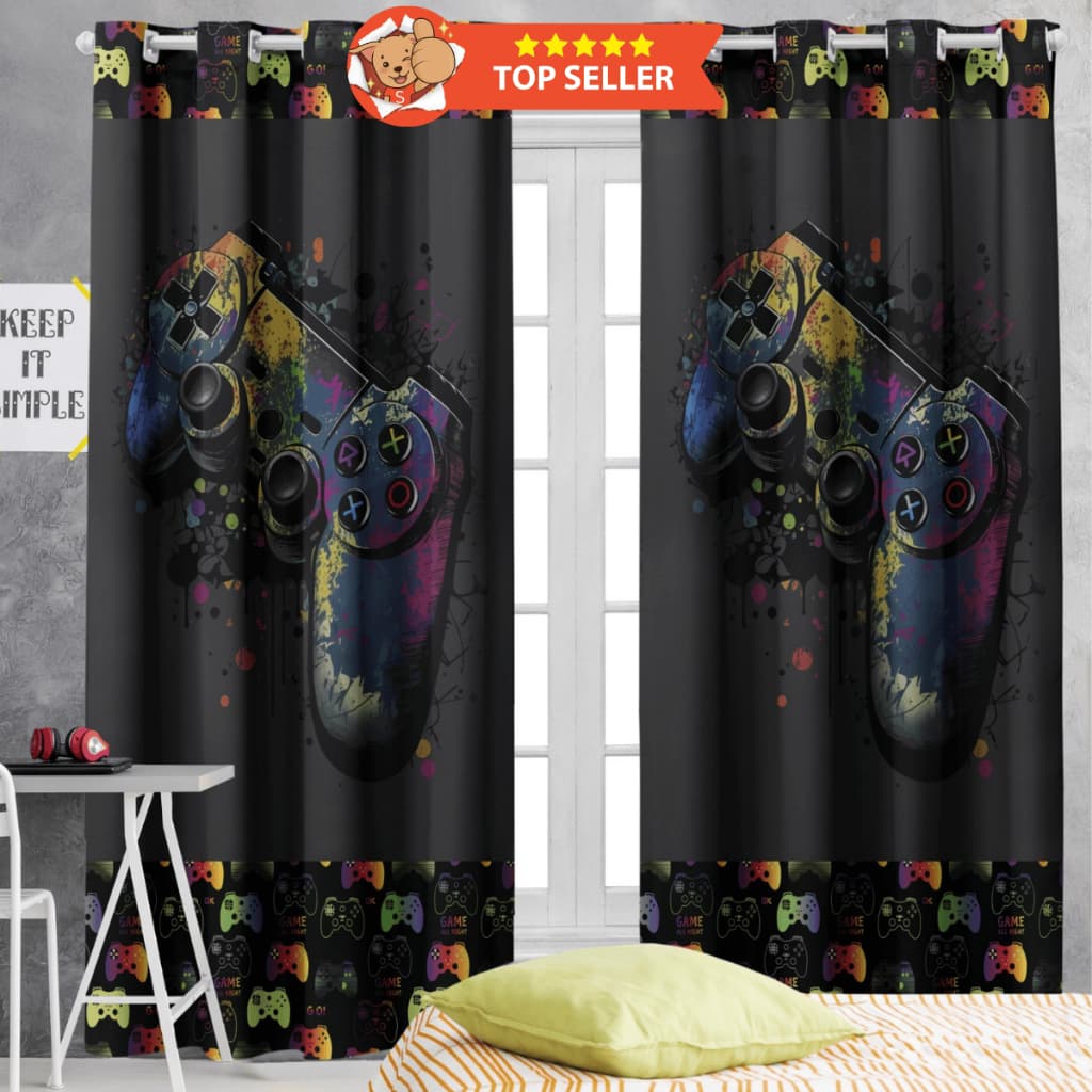 Cortina Gamer 3.00x2.20 Quarto, Decoração Jogos Infantis Menino Kids Quarto