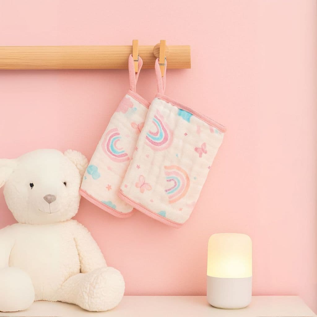 kit sortido  4, 6, 8, 10 un Paninho de Boca Bebê 100% Algodão Duplo com Prendedor de Chupeta