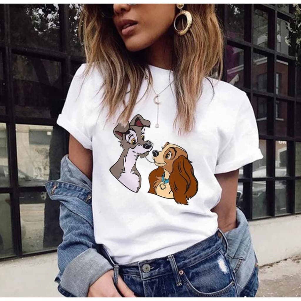 Camiseta Baby look A Dama e Vagabundo