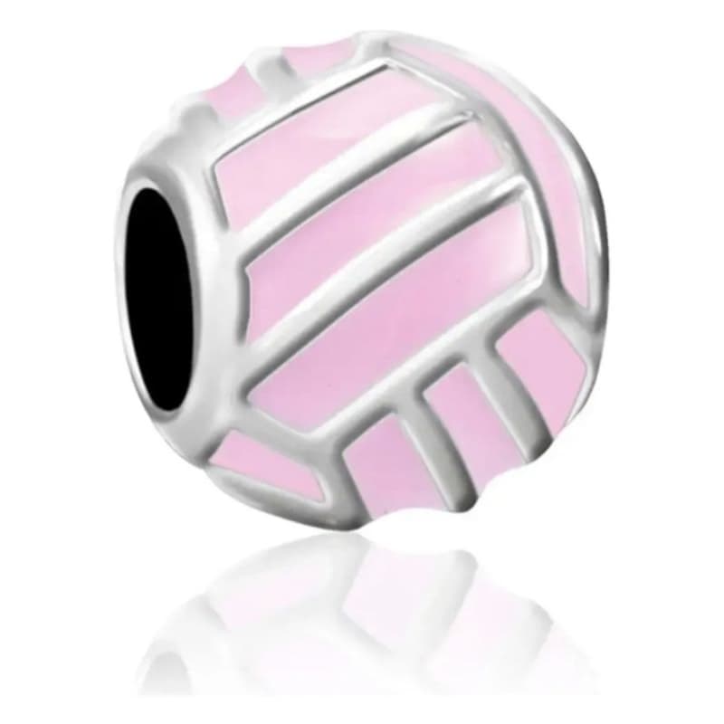 Berloque Bola Volei Prata legítima 925 voleibol volleyball rosa