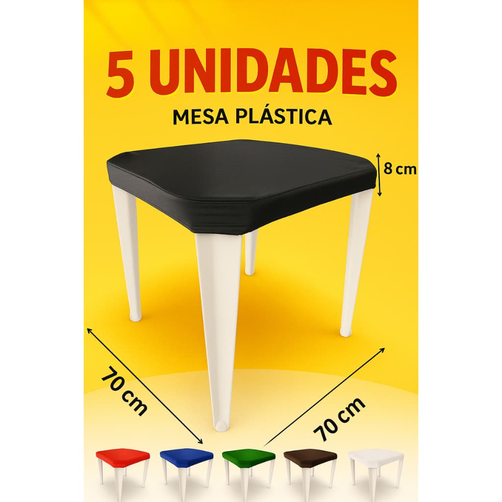 5 Capas De Mesas Quadrada Plastico Bar Restaurante Lanchonete Impermeável Varias Cores