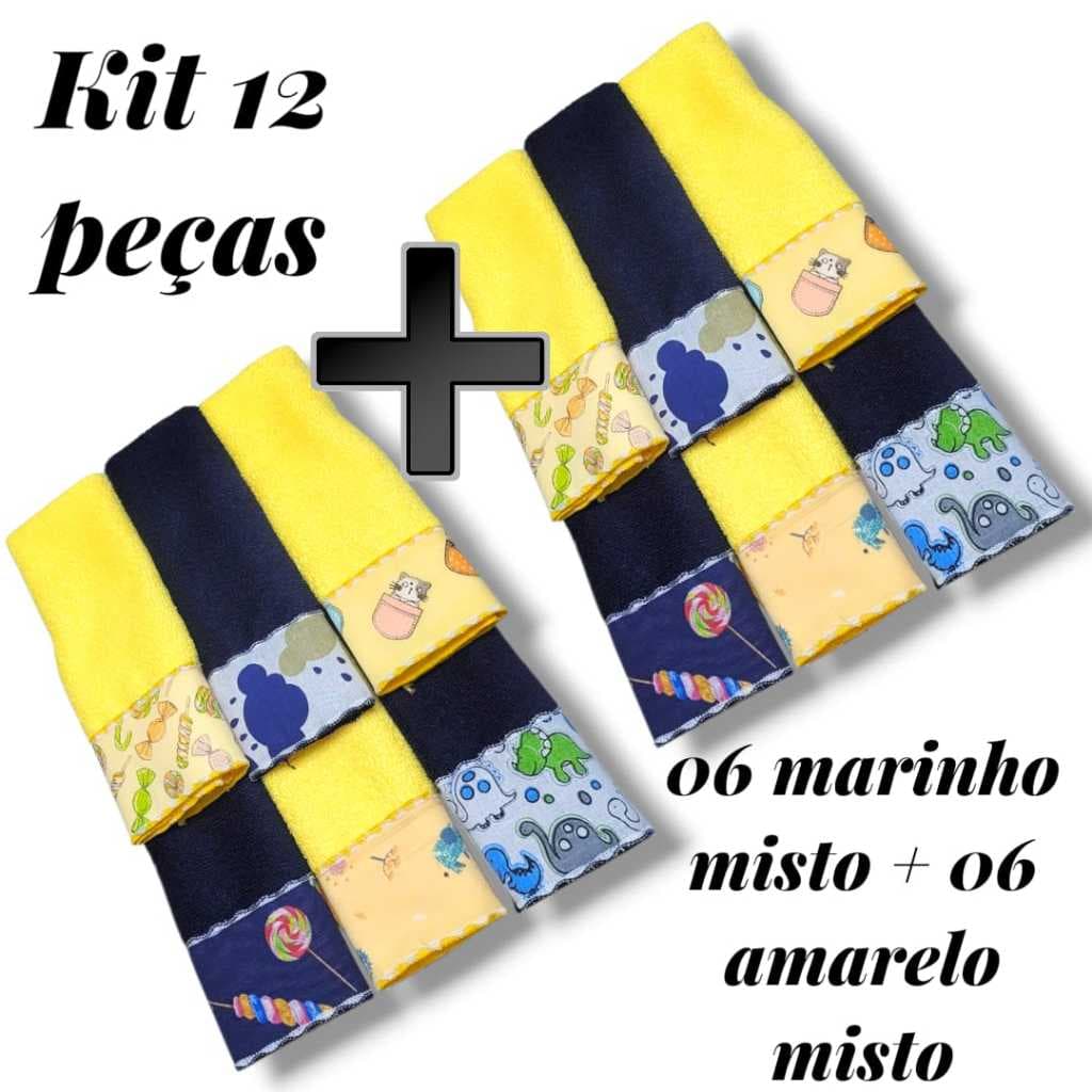 Kit 12 Toalhinhas de Boca e Ombro Felpudas - Atoalhado Macio - Envio Imediato