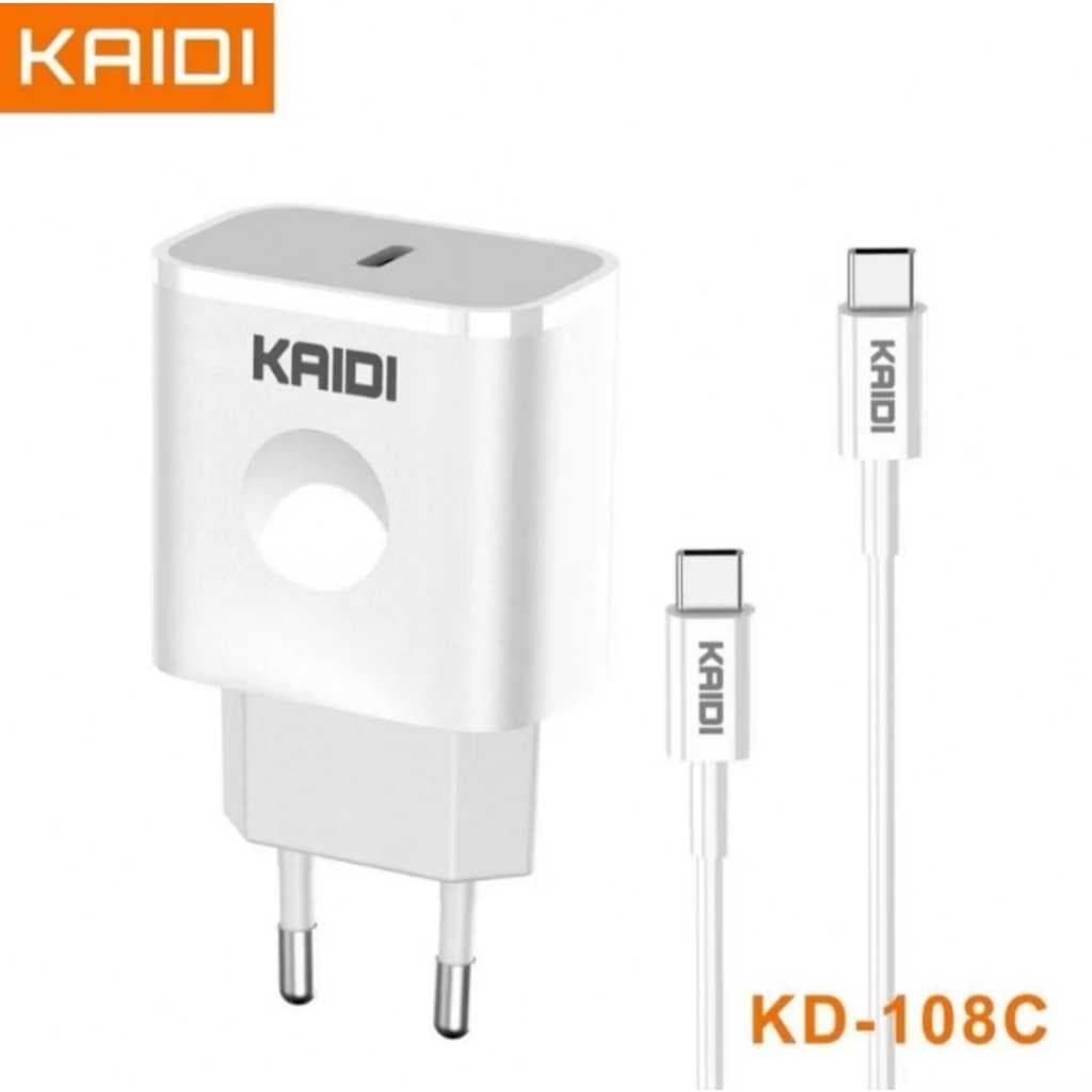 Carregador De Celular Turbo KAIDI ORIGINAL KD-108C KD-108A USB-C IPHONE 20w Potência 3.0 Entrada PD