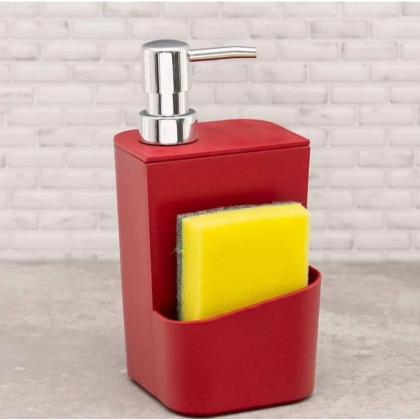 Dispenser De Detergente Organizador De Pia Infinity Eco Marfim / Preto Com Porta Esponja Ou