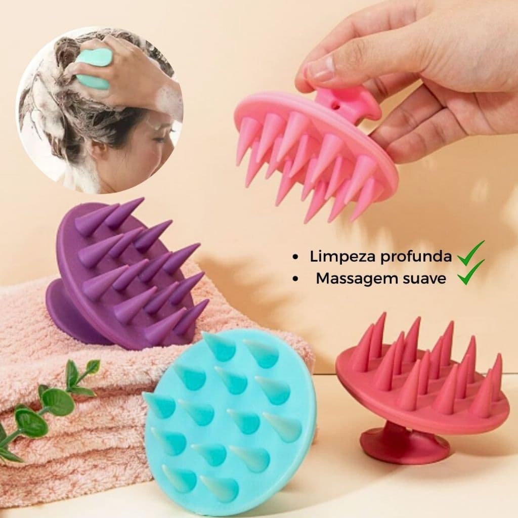 Kit Escovas Couro Cabeludo Alivia Coceira Silicone Macio Limpa E Remove Caspa Utensílios de Beleza Utensílios Capilares